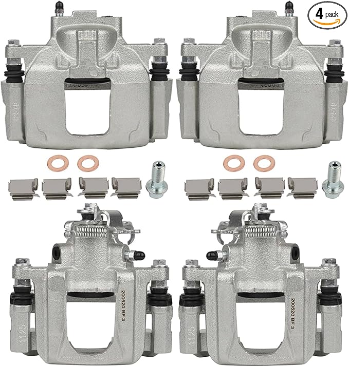 cciyu Front & Rear Brake Calipers Assembly w/Bracket 2008-2012 For Chrysler For Town & Country,2008-2012 For Dodge For Grand Caravan,2009-2012 For Volkswagen For Routan 18B5044 18B5045 18B5081 18B5080