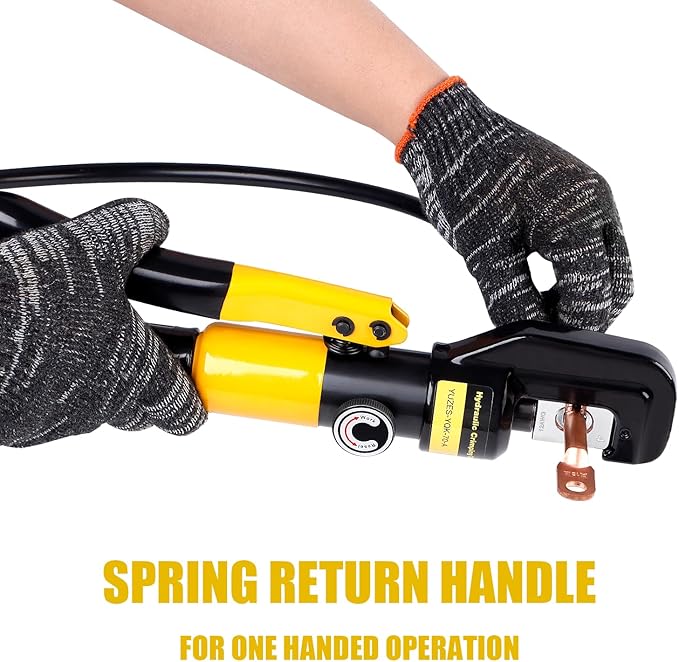 YUZES Hydraulic Crimping Tool 10 Tons, 12 AWG to 2/0 Battery Cable Crimper Tool with 9 Dies, Easy to Operate Hydraulic Wire Crimping Tool Kit for Wire Rope, Battery Cable Ends Ring Terminals
