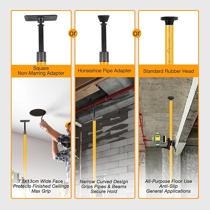 Telescoping Laser Level Pole with Tripod, 13.8Ft/4.2M Laser Level Stand, Includes 1/4"-20 Laser Mount & 5/8"-11 Adapter for Rotary/Line Lasers