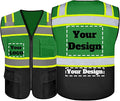 Safety Vest Customize Logo with 5 Pockets & Zipper Reflective High Visibility Vest Class 2 Outdoor Workwear