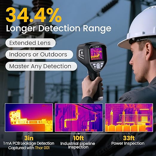 Handheld Thermal Camera, 512×384 X³IR Resolution, Thermal Imaging Camera with 2MP Visual Camera, 640×480 3.5" IPS Screen Thermal Imager with Laser, -4℉to 1022℉, 60Hz, 40mK(Thor 002)