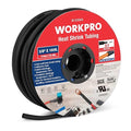 WORKPRO 100 FT 3/8" Heat Shrink Tubing, 3:1 Ratio Dual Wall Adhesive Lined Heat Wire Shrink Wrap Tubing, Industrial and Marine Grade Shrinking Cable Tube, Flame Retardant and Waterproof, Black