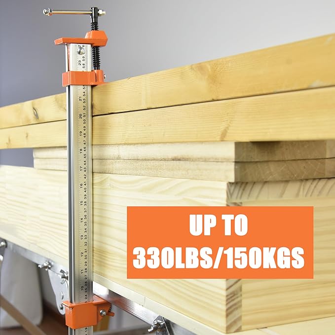 FEIRONG 48-inches Bar Clamps with 2-Pack, 330LB Load Limit with Built-in Ruler, 90° Angled Jaws for DIY Projects & Cabinet Installation