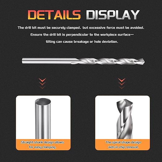 Drill Bit, 9/64" Cutting Diameter, 4241 HSS 118° Cutting Angle Uncoated Bright Versatile Jobber Bits - (Applications: for Drilling Plastic Wood Soft Metal), 12-Pieces