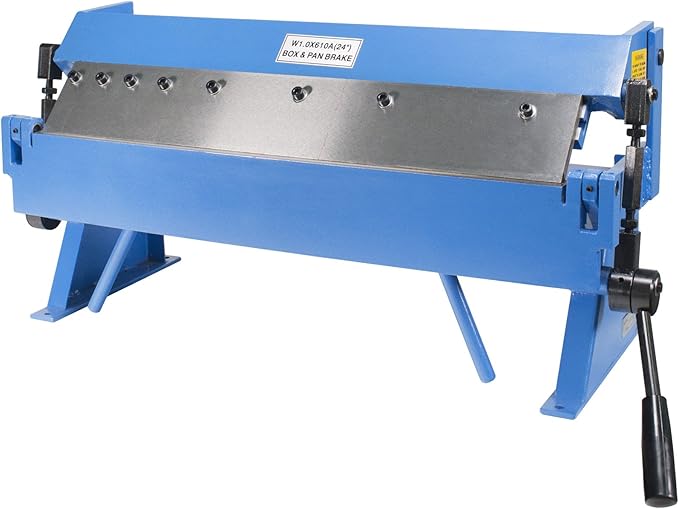 Erie Tools 24" Pan and Box Brake with Adjustable Removable Fingers 20-Gauge Steel / 16-Gauge Aluminum Capacity 0–135° Bend Range Bench Top Sheet Metal Brake for Forming Bending & Fabrication