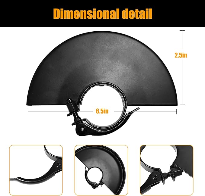 6.5"Angle Grinder Guard for 6"/5"/4-1/2"/4" Grinder Blades Wheel Disc 397661-01 Metal Grinder Disc Wheel Cover Replacement for DEWALT D28116 D28065 D28144 BOSCH, MAKITA, METABO Grinders Guard