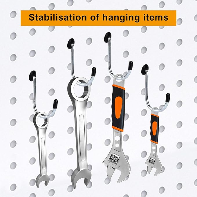 Pegboard Hook Locks, for Stopping Hooks from Falling Off, 60PCS, Black