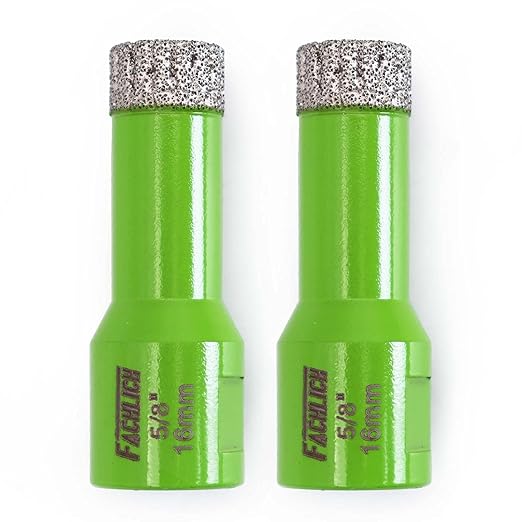 Diamond Core Drill Bit,2pcs 5/8" 16mm Tile Drill Bits Vacuum Brazed Diamond Hole Saw for Porcelain Tile,Granite,Marble,Concrete,Masonry,Brick