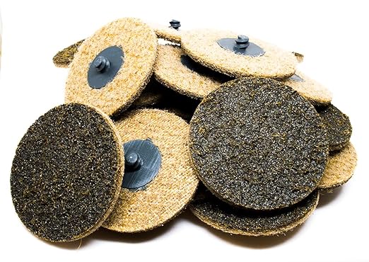 Benchmark Abrasives 3 Inch Sanding Discs Quick Change Nylon Surface Conditioning Discs, Drill & Die Grinder Sanding Disc Rust Remover for Metal Paint Stripper & Removal, Polishing - (25 Pack)(Coarse)