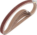 HARFINGTON 3/8 x 21 Inch Sanding Belts, 5 Pcs 40 Grits Aluminum Oxide Abrasive Belt Sander File Belt for Woodworking, Metal Polishing, Knife Sharpener