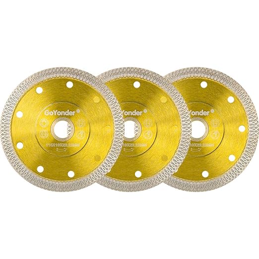 GoYonder 3 Pack 4.5"D115mm Super Thin Diamond Ceramic Saw Blade Porcelain Cutting Blade for Cutting Ceramic Or Porcelain Tile