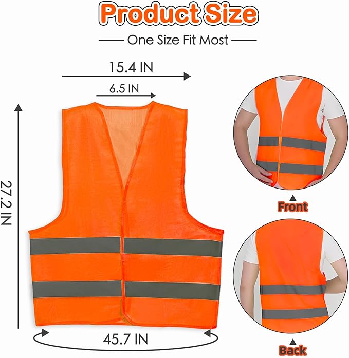 36 Pack High Visibility Safety Vest Bulk Reflective Mesh Security Vest with Silver Strip for Men Women