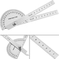 Angle Protractor Angle Finder Ruler Two Arm Stainless Steel Protractor Woodworking Ruler Measure Tool with 0-180 Degrees(10 cm/ 3.94 Inch)