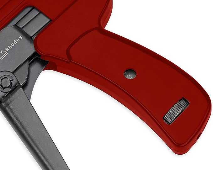 42710 Zip Tie Gun/Cable Tie Install Tool, Adjustable Tension with Built-In Cutter, for Nylon Ties up to 1/4”- Red