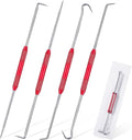 4 Pcs Hook and Pick Set Double Pointed Scribe Car Auto Oil Metal Pick O Ring Seal Puller Hooked Scriber Marking Tools for Carpenter Machinists Technicians, 9.06 Inches