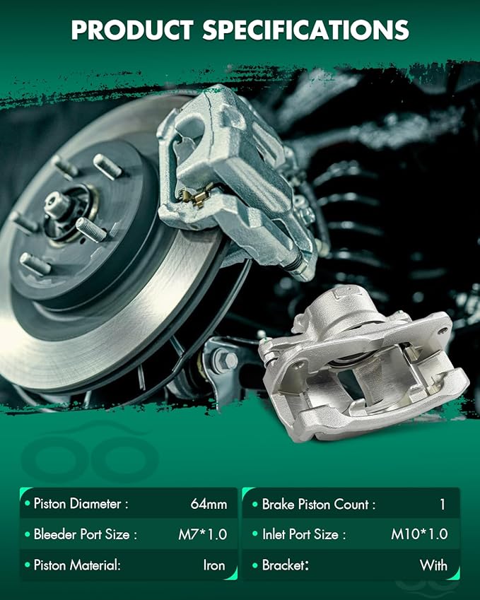 SCITOO 19B2702 Front Left Disc Brake Caliper Assembly w/Bracket For Toyota For Camry 2002-2006
