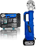 Electric Hydraulic Cable Lug Crimper Pliers,Rechargeable Crimping Tool,Straight-handled electric hydraulic pliers,6 Ton Electrical Terminal Cable Wire Fiber Crimper Kit with 11 Dies, 6 AWG to 600 MCM
