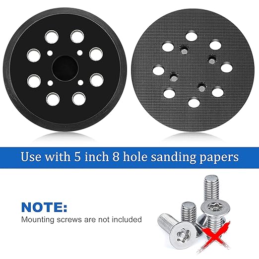 5 Inch 8 Hole Replacement Sander Pads,Hook and Loop Orbital Pad Compatible with Ridgid R2600 R2601,Craftsman ROS Model 315 Random Orbit Sander