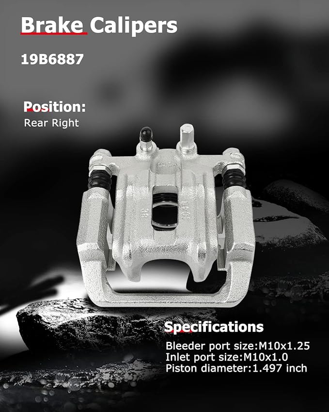 cciyu 19B6887 Rear Right Brake Caliper Assembly w/Bracket For Acura For RDX 2013-2018,For Honda For Crosstour 2012-2015,For Honda For CR-V 2007-2016
