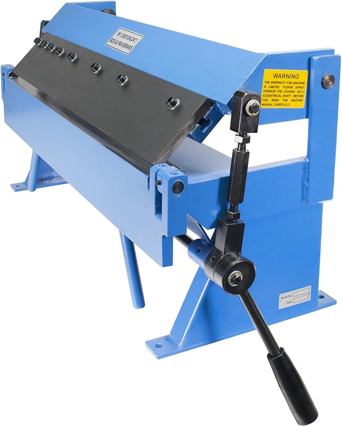 Erie Tools 24" Pan and Box Brake with Adjustable Removable Fingers 20-Gauge Steel / 16-Gauge Aluminum Capacity 0–135° Bend Range Bench Top Sheet Metal Brake for Forming Bending & Fabrication