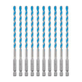 toolant 1/4" Concrete Drill Bit Set & Masonry Drill Bit Set, Shockproof Hex Shank Hammer Drill Bit Set for Glass/Brick/Plastic/Cement/Tile, Industrial Strength Carbide Drill Bit Tip 1/4" Box of 10