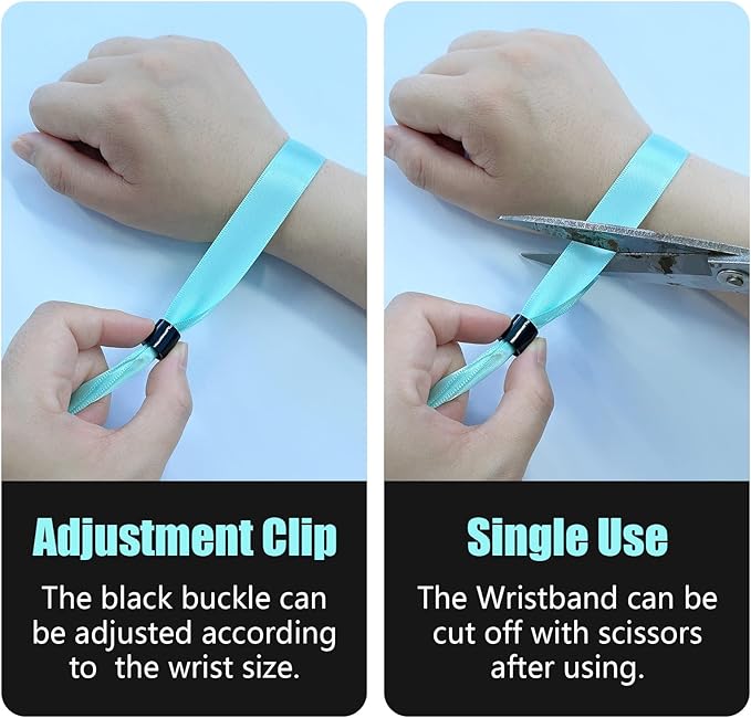 100 Cloth Wristbands for Events, Lightweight Concert & Club Entry (Color : Water Green)