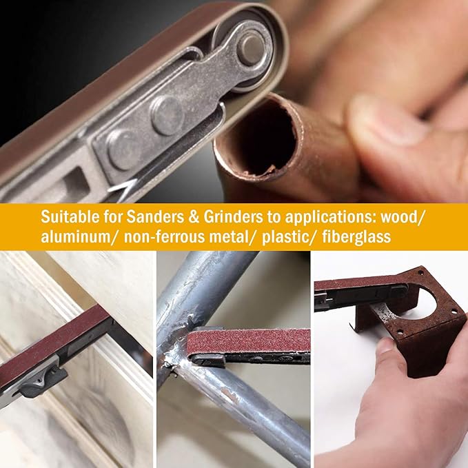 42 Pcs 1/2" x 18" Sanding Belt,1/2 x 18 Inch Sanding Belts Sandpaper for Air File Belt Sander,6 Each of 40/60/80/120/180/240/400 Grits,Best for Woodworking, Plastics, Fiberglass,1/2x18 Inch