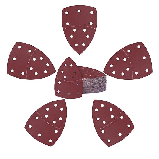 50PCS Mouse Detail Sander Sandpaper 11 Holes 180 Grit Hook and Loop Mouse Sanding Sheets for Mouse Sanders Abrasive Pads for Precision Sanding