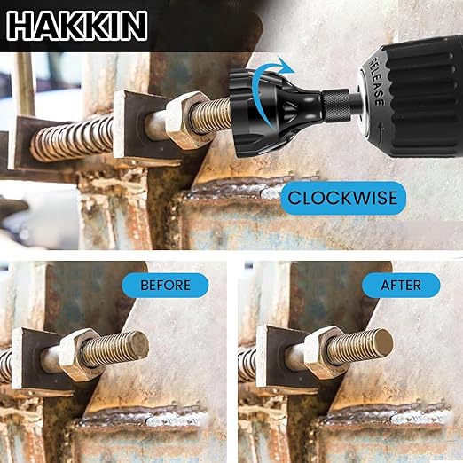 Hakkin 2Pack Hex Shank Deburring External Chamfer Tool with Carbide Blade, Quick Release Deburring Chamfering Drill Bit Repairing Damaged Bolts Screws and Fasteners, Fits for 1/8”-3/4” (3mm-20mm)