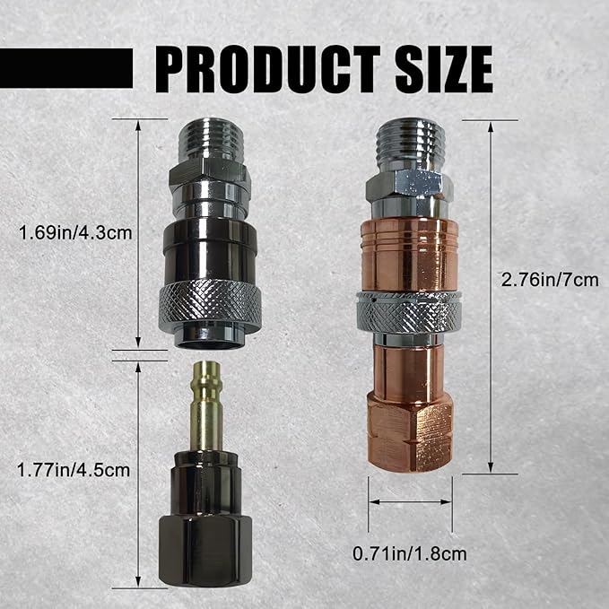Upgraded Oxy Acetylene Quick Connects,Quick Connect Hose Fittings,Cutting Torch Hose Quick Connect Sets,Fit for 9/16"-18 B Fittings, Max 29 PSI for Fuel Gas and 145 PSI for Oxygen