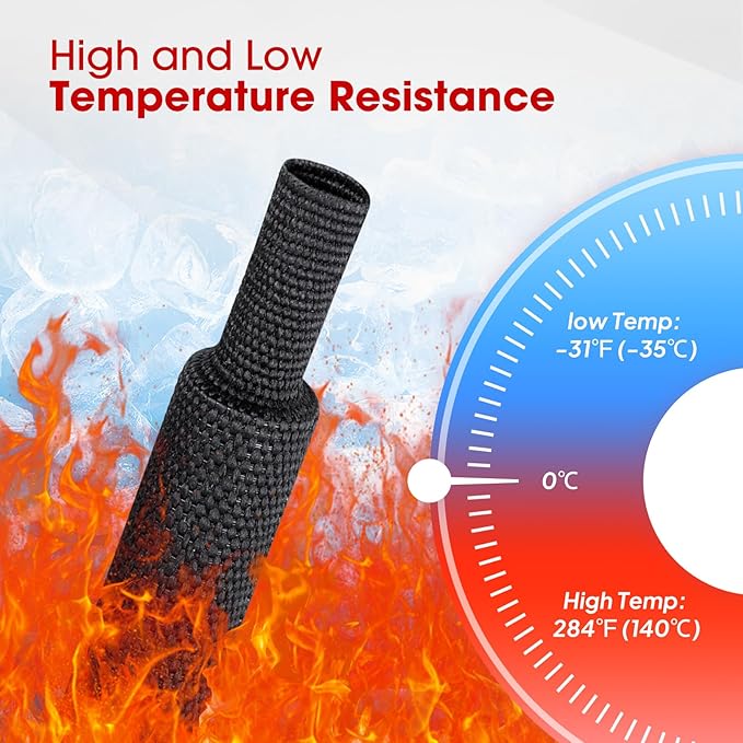 2 in 1 Heat Shrink Braided Sleeving Fabric Tubing-Perfectly fit Irregular Shape Hose/Cable/Wire (3/8"(10mm), 40FT)