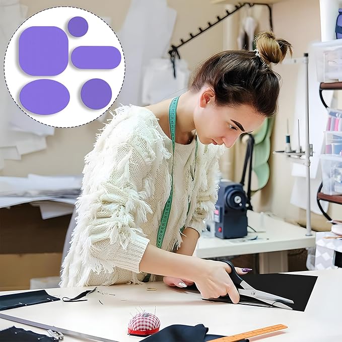 45PCS Nylon Repair Patch Self-Adhesive Pre-Cut Fabric Patch Down Jacket Repair Patches for Puffer Jackets Tenacious Tape Polyester Waterproof Lightweight Tent Repair Patch for Clothes Bag(Purple)