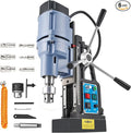ZELCAN Magnetic Drill Press with 6 Drill Bits, 1550W Mag Drill Press with 2" Dia. 3125 lbf/13900N Mag Force, 650 rpm Power Magnetic Drill with Stepless Speed & Reversible Direction for Metal Surface