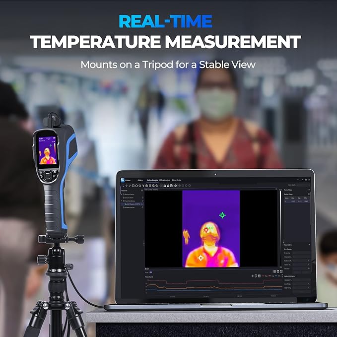 TOPDON TC005 256 x 192 IR High Resolution Dual-Camera Thermal Imaging Camera with 12-Hour Battery Life and 2MP Visual Light Camera, -4°F~1022°F Handheld Infrared Thermal Imager with PC 2D/3D Analysis