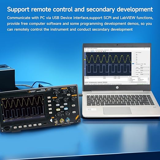OWON Oscilloscope, Digital Oscilloscope Dual Channel 100MHz Bandwidth Oscillograph, with 7” TFT LCD Display (100MHz / 2CH / OWON SDS210)