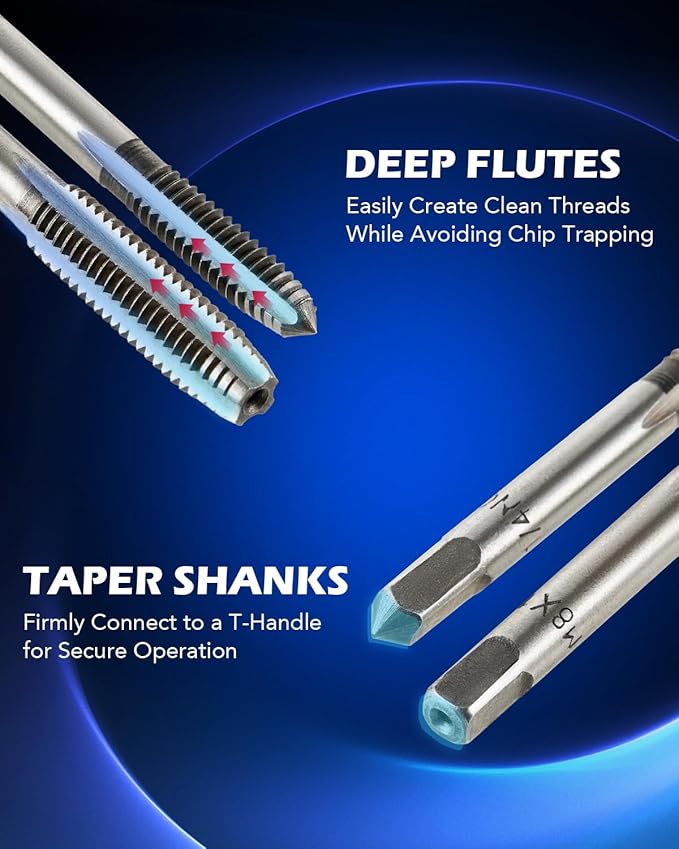 Orion Motor Tech 80pc Tap and Die Set in SAE and Metric Sizes, Metric and Standard Tap Set and Die Tool Set for Internal and External Threading