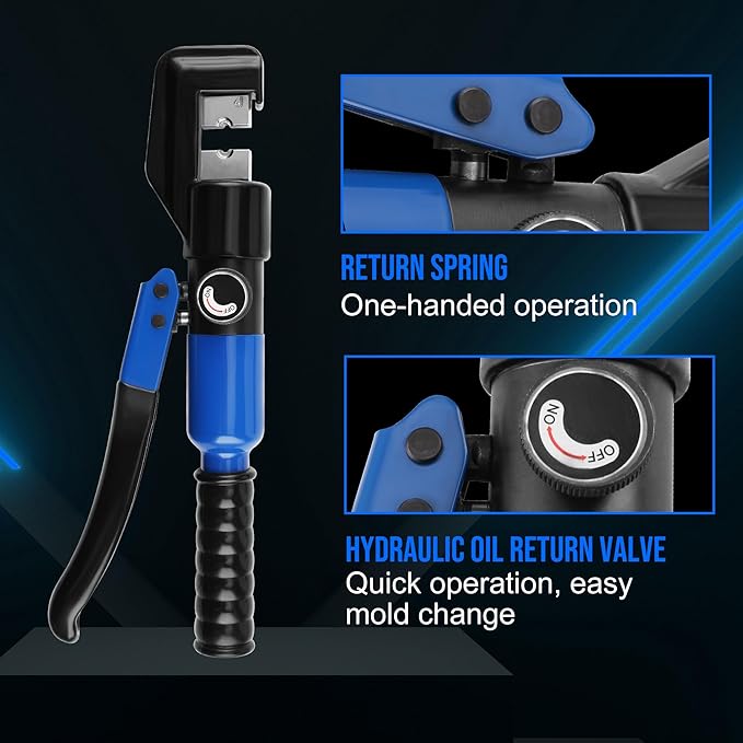 Lichamp Stainless Steel Cable Crimper Hex Lug Tool, Hydraulic Hand Crimping Swaging Tool for Steel Wire Rope 1/8 and 3/16 inch