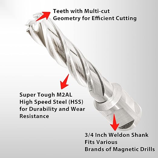 S&F STEAD & FAST Annular Cutter High Speed Steel 1/2" x 2" with Pilot Pin