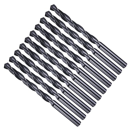 Drill Bit, 6.7mm Cutting Diameter, 4241 HSS Nitriding Black 118° Cutting Angle Versatile Jobber Bits - (Applications: for Drilling Plastic Wood Soft Metal), 10-Pieces