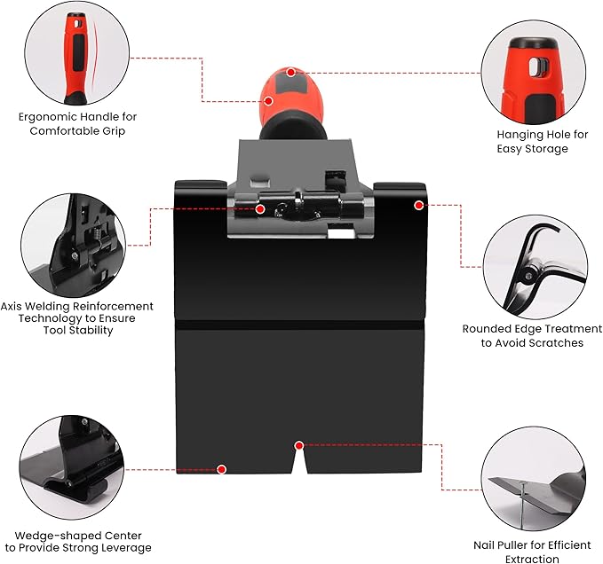 Trim Puller - Baseboard and Siding Removal Tool - Multi-Functional for Tile, Baseboard, Siding, Floor Removal - Labor-Saving, Surface-Safe for Home Improvement and Commercial Use
