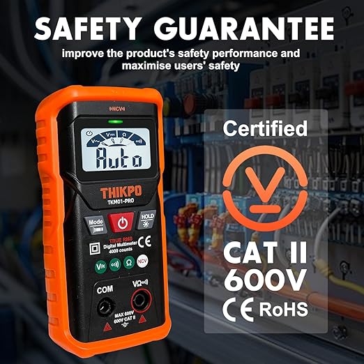 THIKPO TRMS Digital Multimeter 4000 Counts with NCV, Auto-Ranging Multimeter Measures AC/DC Voltage, Resistance, Capacitance, Continuity, Live Wire Detection, Backlight, Data Hold