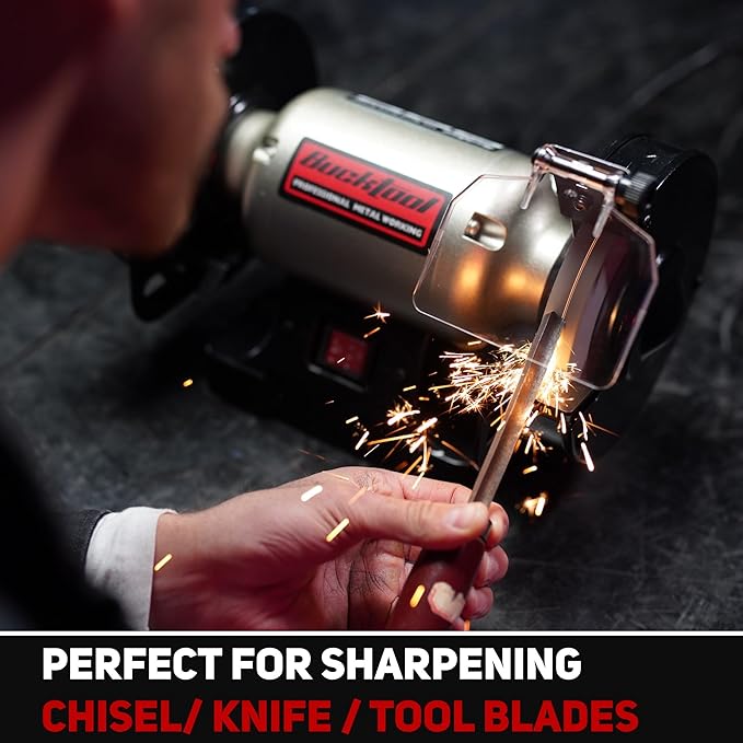 BUCKTOOL 6-Inch 1/3HP Low-Speed Bench Grinder, High Precision Wobble-free Wheel Grinder, TLG-150S