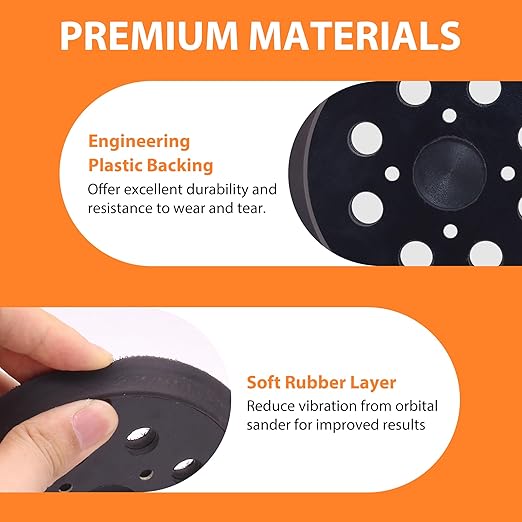 5-Inch Sander Replacement Pad, Universal Hook and Loop Orbital Sander Backing Pad Compatible with Craftsman 315112170,315112180,315279870 Random Orbital Sanders, 2-Pack