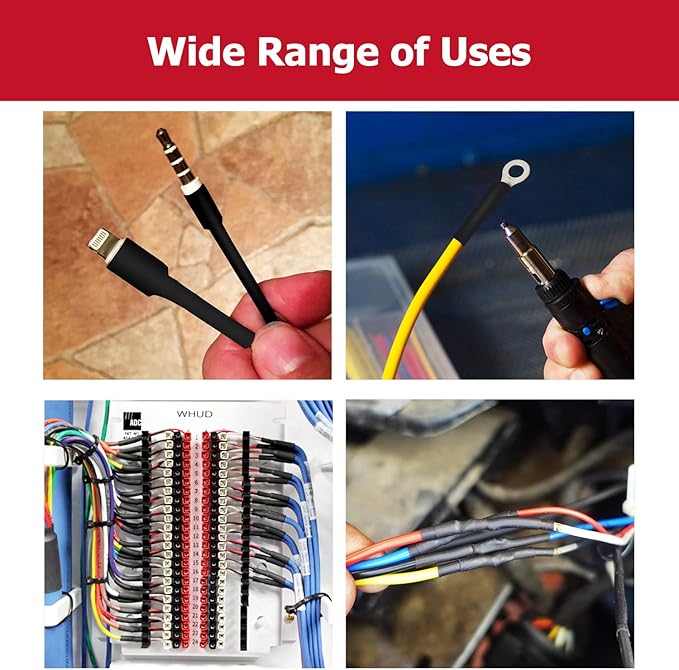 Nilight 130 Pcs 3:1 Heat Shrink Tubing Kit Dual Wall Adhesive Sleeve Tube Electrical Wire Cable Wrap Tube Assortment with Storage Case for DIY