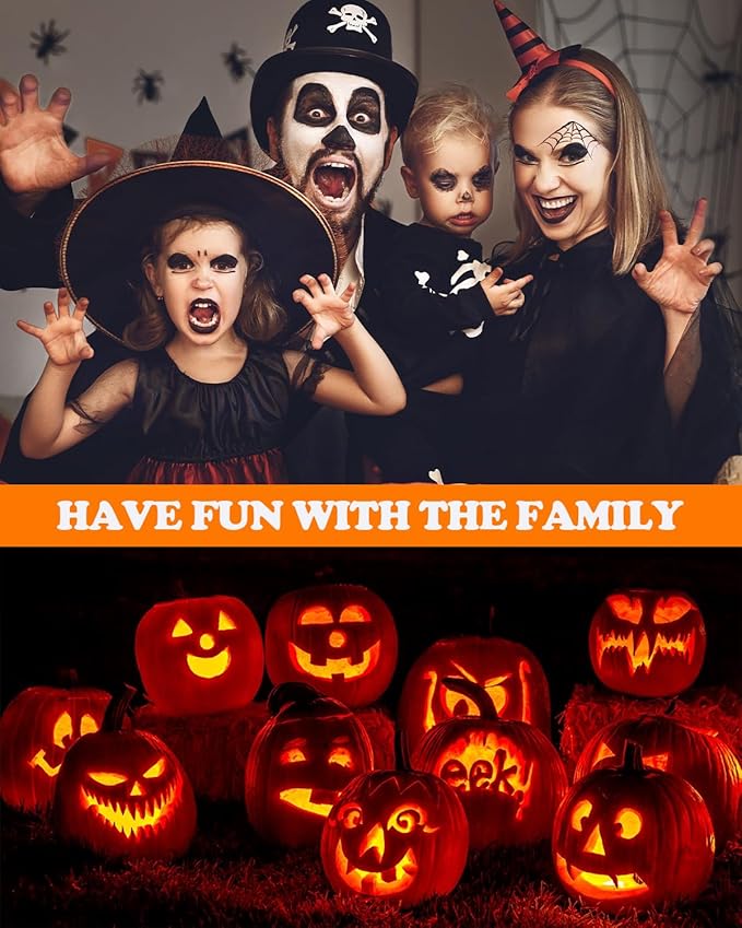 Halloween Pumpkin Carving Tools Kit, Professional and Heavy Duty Stainless Steel Pumpkin Cutter Knife Saw Scoop Tools Set for Kids or Adults, 7Pcs Carving Set for Halloween Decoration Jack-O-Lanterns