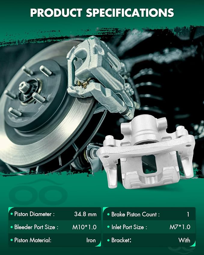 SCITOO 18B5105 18B5104 Rear Left & Right Brake Calipers w/Bracket For Chrysler For 200/For Sebring,For Dodge For Avenger/For Caliber,For Jeep For Compass/For Patriot,For Mitsubishi For Lancer