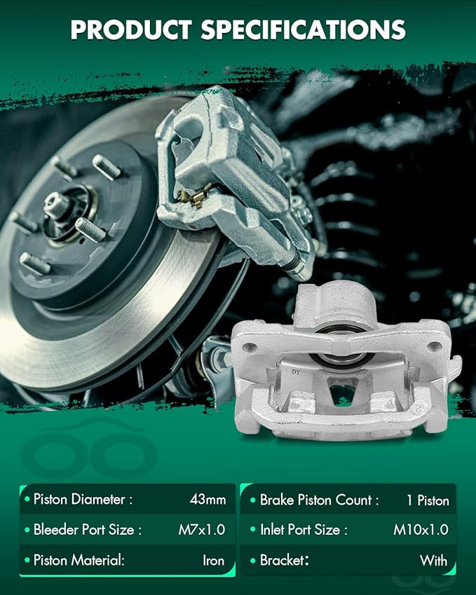 SCITOO 19B2872 Rear Right Disc Brake Caliper Assembly w/Bracket For Toyota For Sienna 2004-2010