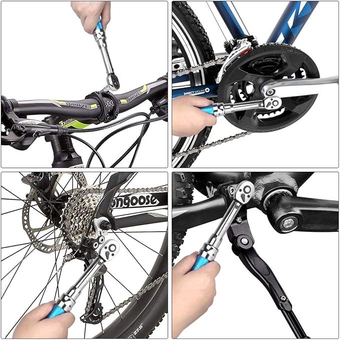 COTOUXKER Bike Torque Wrench Set, 1/4 Inch Drive Torque Wrench 2 to 14 Nm Bicycle Tool Kit for MTB Mountain Road Bikes with Allen Key, Torx Sockets, Extension Bar