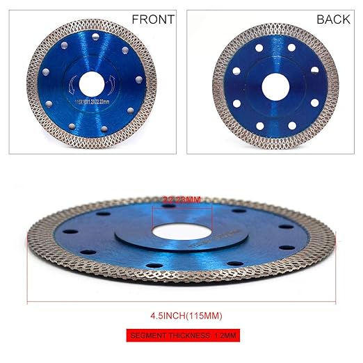 4.5inch Super Thin Diamond Tile Blade Porcelain Saw Blade for Cutting Porcelain Tile Granite Marbles (4.5in)
