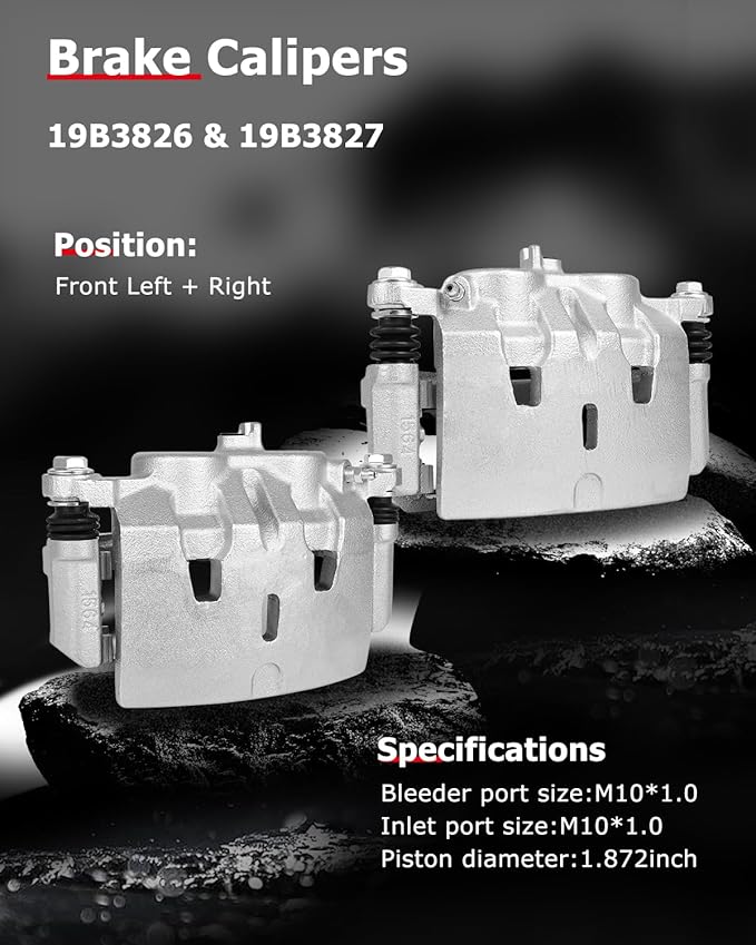 cciyu Front Left & Right Brake Calipers Assembly w/Bracket 19B3826 19B3827 2009 2010 2011 2012 2013 2014 2015 For Honda For Pilot